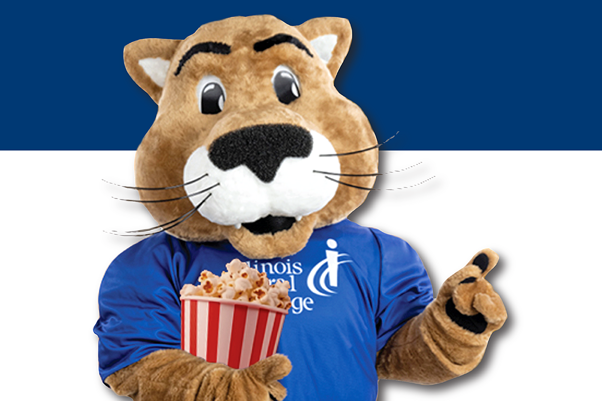 Cos holding popcorn and gesturing to submit your film idea